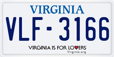 VA license plate VLF3166