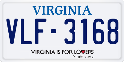 VA license plate VLF3168