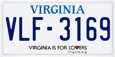 VA license plate VLF3169