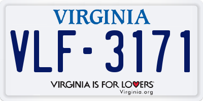 VA license plate VLF3171