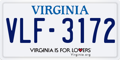 VA license plate VLF3172