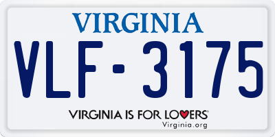 VA license plate VLF3175