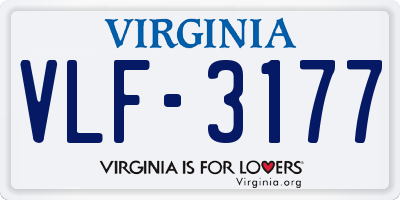 VA license plate VLF3177