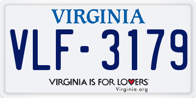 VA license plate VLF3179