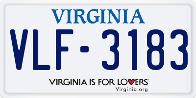 VA license plate VLF3183