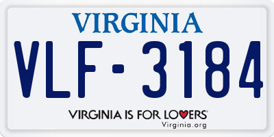 VA license plate VLF3184