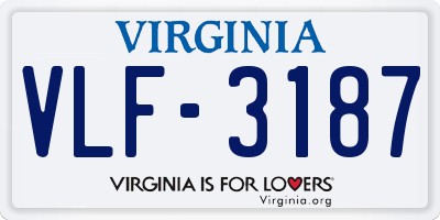 VA license plate VLF3187