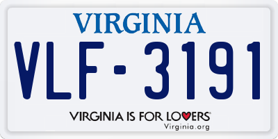 VA license plate VLF3191
