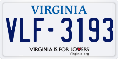 VA license plate VLF3193