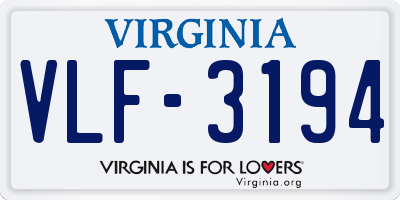 VA license plate VLF3194