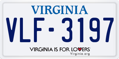 VA license plate VLF3197