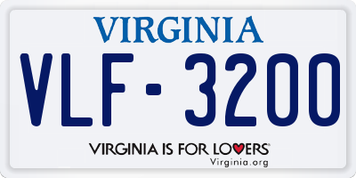 VA license plate VLF3200