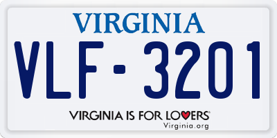 VA license plate VLF3201