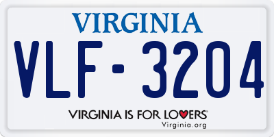 VA license plate VLF3204