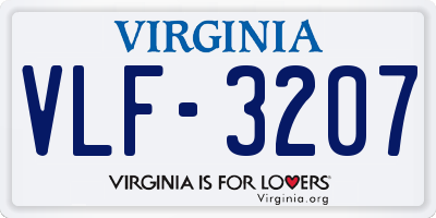 VA license plate VLF3207