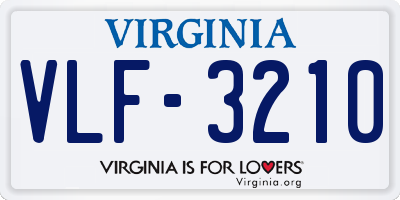 VA license plate VLF3210