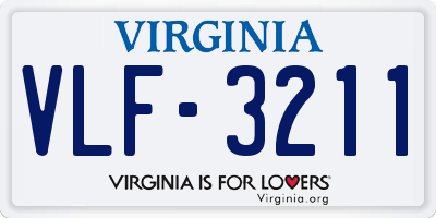 VA license plate VLF3211