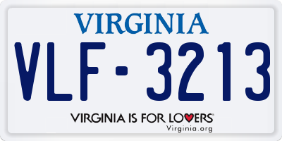 VA license plate VLF3213