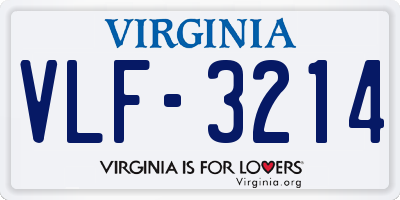 VA license plate VLF3214