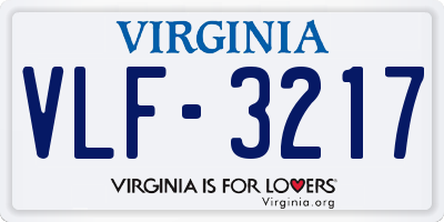VA license plate VLF3217