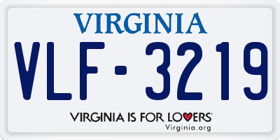 VA license plate VLF3219