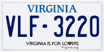 VA license plate VLF3220