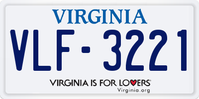 VA license plate VLF3221