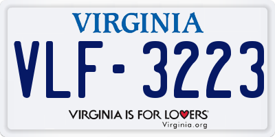 VA license plate VLF3223