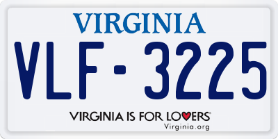 VA license plate VLF3225