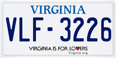 VA license plate VLF3226