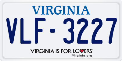 VA license plate VLF3227