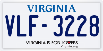 VA license plate VLF3228