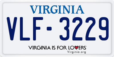 VA license plate VLF3229