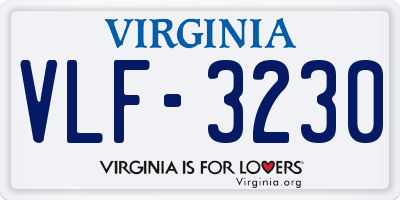 VA license plate VLF3230
