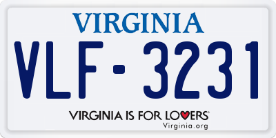VA license plate VLF3231