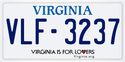 VA license plate VLF3237