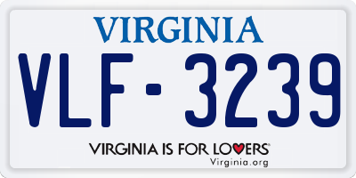 VA license plate VLF3239