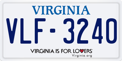 VA license plate VLF3240