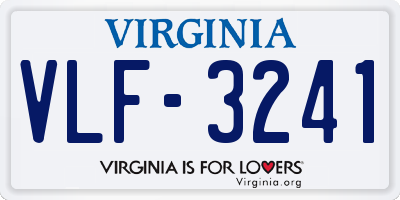 VA license plate VLF3241