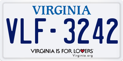 VA license plate VLF3242