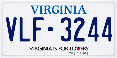 VA license plate VLF3244