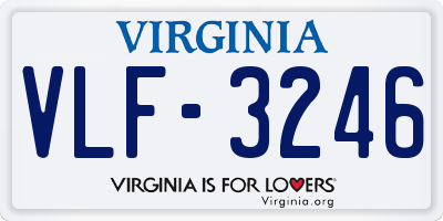 VA license plate VLF3246