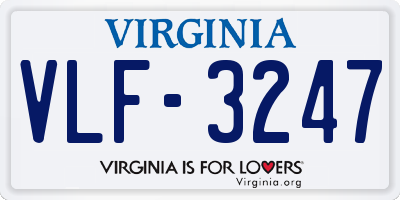 VA license plate VLF3247