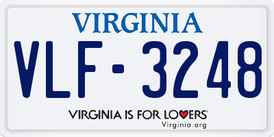VA license plate VLF3248