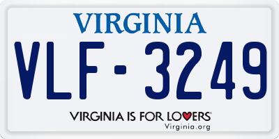 VA license plate VLF3249