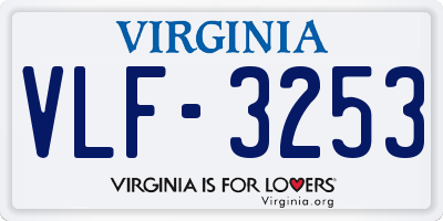 VA license plate VLF3253