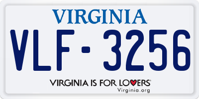 VA license plate VLF3256