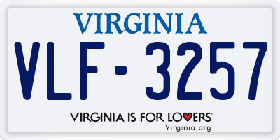 VA license plate VLF3257