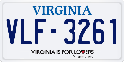 VA license plate VLF3261