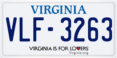 VA license plate VLF3263